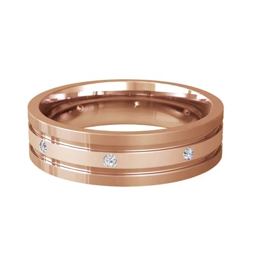 Patterned Designer Rose Gold Wedding Ring - Diligo
